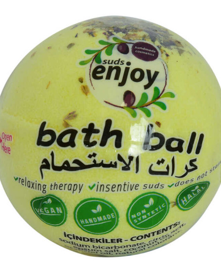 Papatyalı El Yapımı Banyo Küvet Topu Sabunu Sarı 90-120 Gr