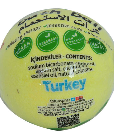 Papatyalı El Yapımı Banyo Küvet Topu Sabunu Sarı 90-120 Gr