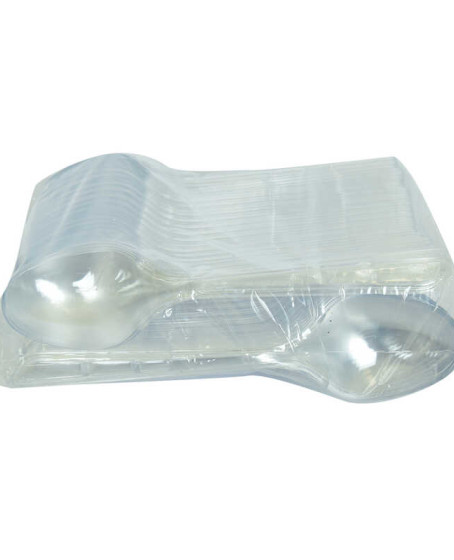 Plastik Kaşık Ekonomik Çorba Kaşığı 1654 mm Şeffaf 100 Adet 1 Paket