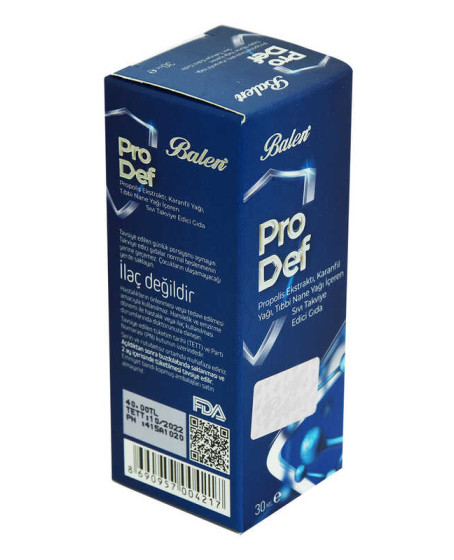 Prodef Propolis Ekstraktı Karanfil ve Nane Yağlı Takviye Edici Gıda 30 ML