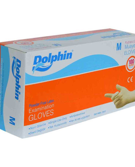 Pudrasız Beyaz Latex Muayene Eldiveni Orta Boy (M) 100 Lü Paket