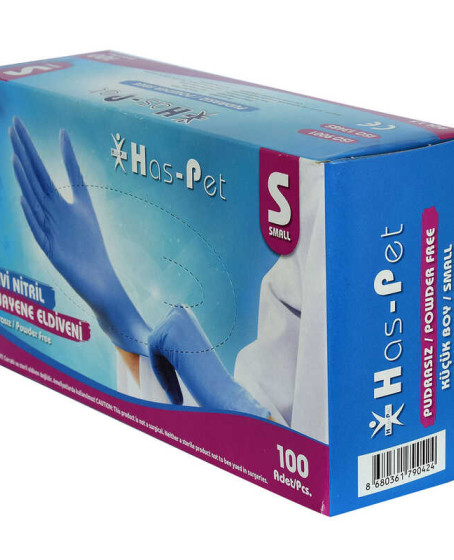 Pudrasız Mavi Nitril Eldiven Küçük Boy (S) 100 Lü Paket