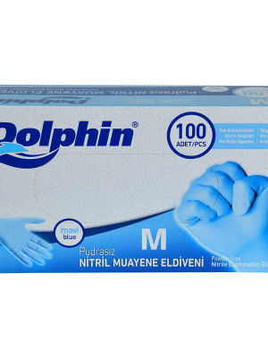 Pudrasız Mavi Nitril Eldiven Orta Boy (M) 100 Lü Paket