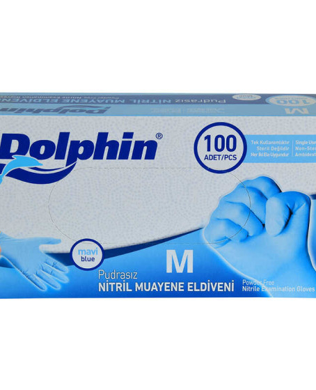Pudrasız Mavi Nitril Eldiven Orta Boy (M) 100 Lü Paket