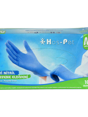 Pudrasız Mavi Nitril Eldiven Orta Boy (M) 100 Lü Paket