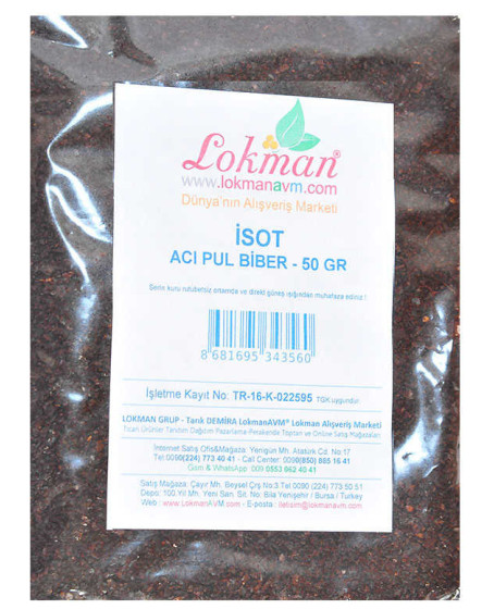 Pul Biber Acı İsot Biberi 50 Gr Paket