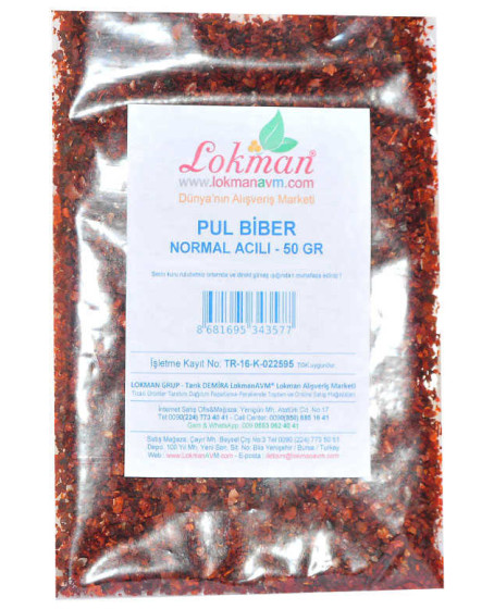 Pul Biber Normal Acılı 50 Gr Paket