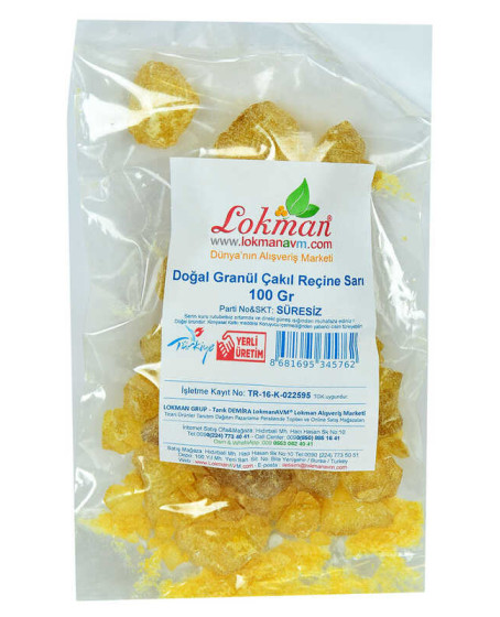 Reçine Doğal Granül Çakıl Sarı 100 Gr Paket