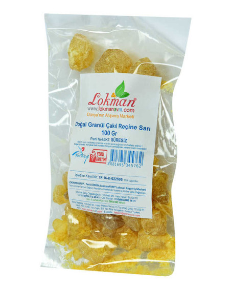 Reçine Doğal Granül Çakıl Sarı 100 Gr Paket
