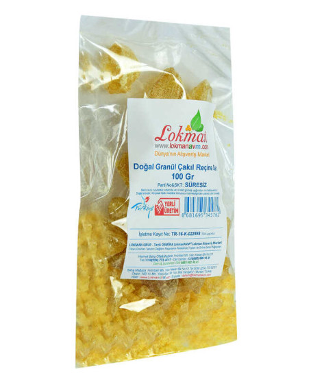 Reçine Doğal Granül Çakıl Sarı 100 Gr Paket