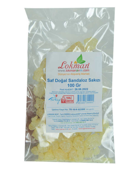 Sandaloz Sakızı Doğal 100 Gr Paket