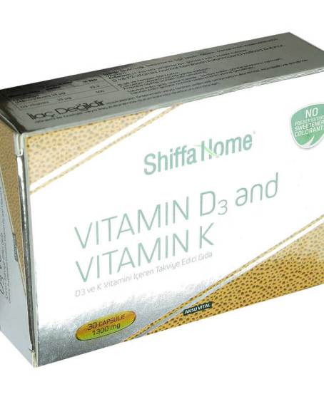 Shiffa Home D3 ve K Vitamini Yumuşak 1300 Mg x 30