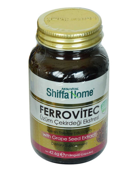 Shiffa Home Ferrovitec Üzüm Çekirdeği Ekstresi Diyet Takviyesi 710 Mg x 60 Shiffa Home Ferrovitec Üzüm Çekirdeği Ekstresi Diyet Takviyesi 710 Mg x 60