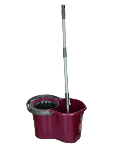 Spin Mop Temizlik Seti 360 Derece Döner Başlıklı Kova+Mop+Paspas+Sap Karışık Renk