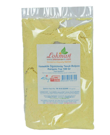 Tavuk Bulyon Toz Yemeklik Öğütülmüş Karışım 100 Gr Paket