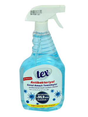 Antibakteriyel Genel Amaçlı Temizleyici Tüm Yüzeyler İçin Spreyli Mavi 750 ML