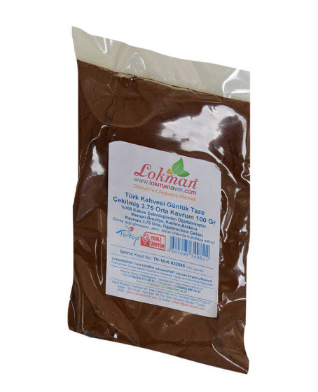 Türk Kahvesi Günlük Taze Çekilmiş 3.75 Orta Kavrum 100 Gr Paket