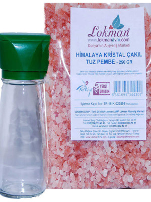 Tuz Karabiber Değirmeni Yeşil + Himalaya Çakıl Tuz Pembe 250 Gr
