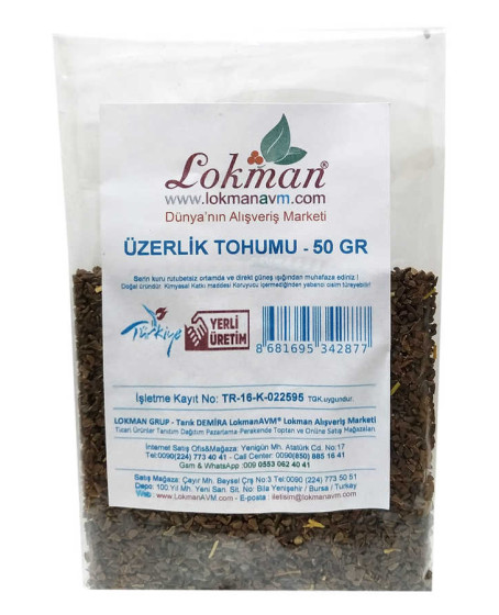 Üzerlik Tohumu Tane Doğal 50 Gr Paket