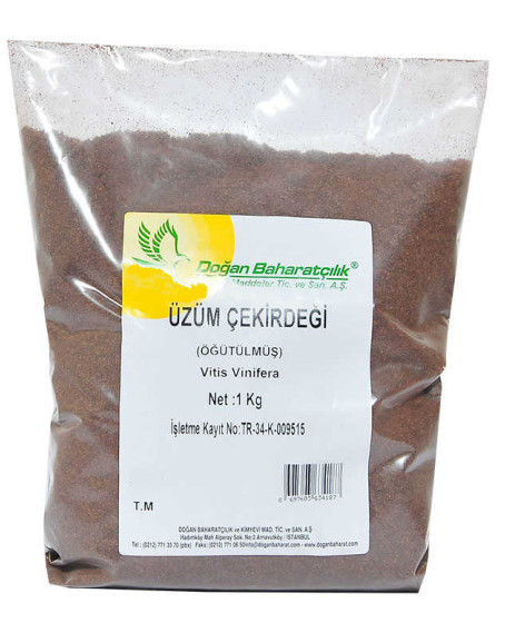 Üzüm Çekirdeği Öğütülmüş Doğal 1000 Gr Paket