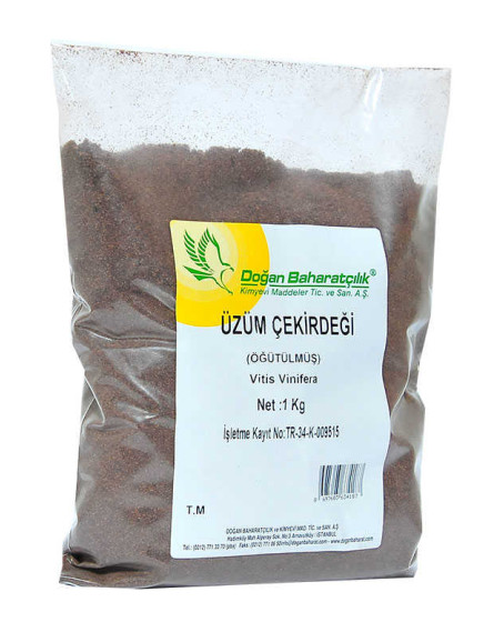 Üzüm Çekirdeği Öğütülmüş Doğal 1000 Gr Paket