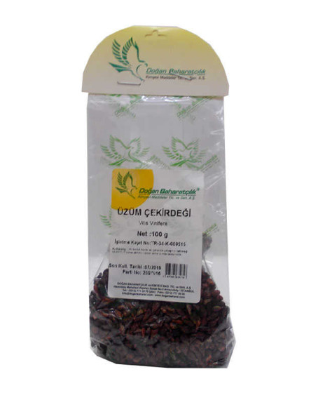 Üzüm Çekirdeği Tane Doğal 100 Gr Paket