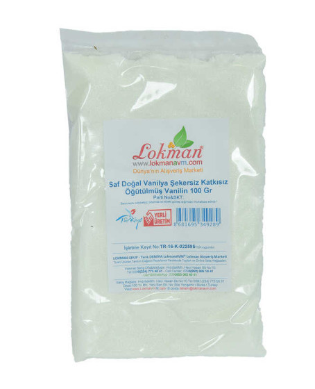 Vanilya Öğütülmüş Saf Doğal Şekersiz Katkısız Vanilin 100 Gr Paket
