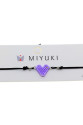 Altın Renk Mor Kalp Model Miyuki Bileklik - 2939
