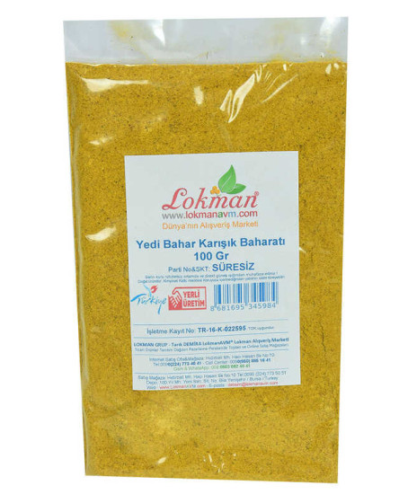Yedi Türlü Karışık Baharat 100 Gr Paket