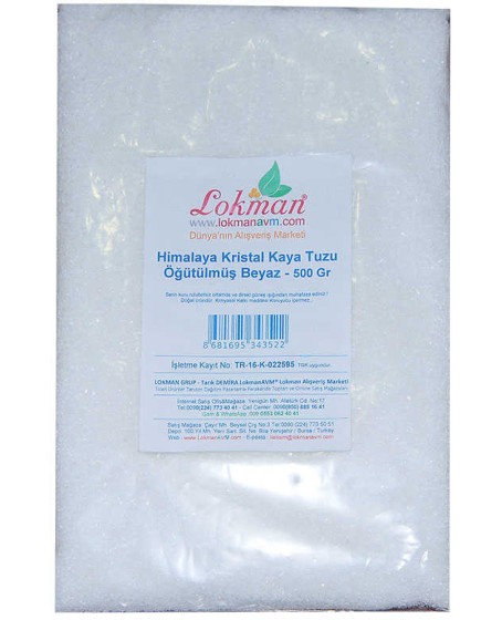 Yemeklik Himalaya Kristal Kaya Tuzu Öğütülmüş Beyaz 500 Gr