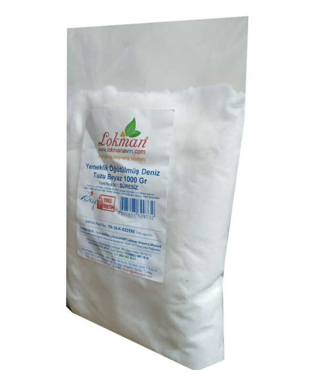 Yemeklik Öğütülmüş Deniz Tuzu Beyaz 1000 Gr