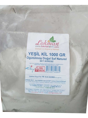 Yeşil Kil Öğütülmüş Doğal Saf Naturel 1000 Gr Paket