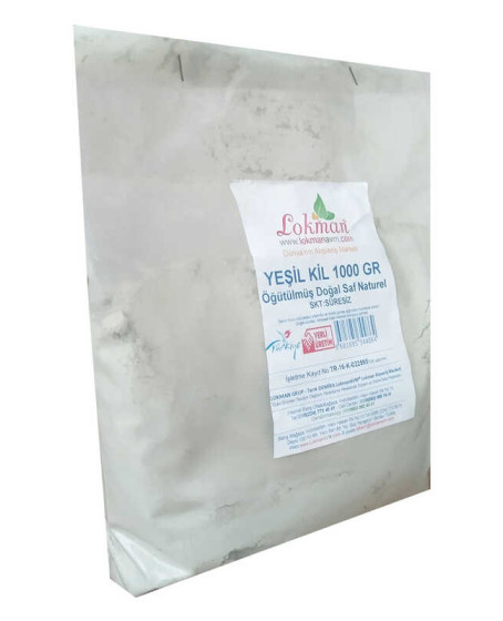 Yeşil Kil Öğütülmüş Doğal Saf Naturel 1000 Gr Paket