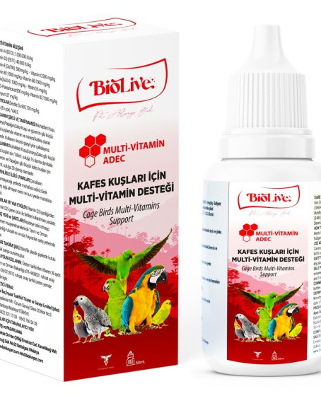 Biolive ADEC Kuşlar İçin Multivitamin 50ml