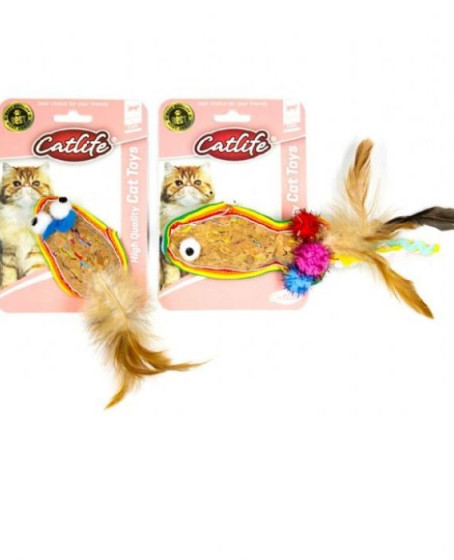 Catlife Meşe Mantarı Kedi Oyuncağı Renkli Püsküllü