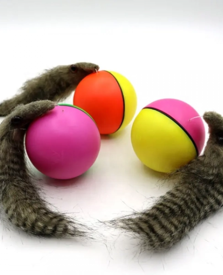 Hareketli Sesli Peluş Toplu Fare Pilli Kedi Oyuncağı 8 CM Hareketli Sesli Peluş Toplu Fare Pilli Kedi Oyuncağı 8 CM