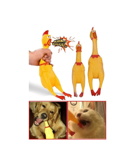 Sesli Horoz Eğlenceli Köpek ve Kediler İçin Sesli Öten Horoz Oyuncak 28 cm