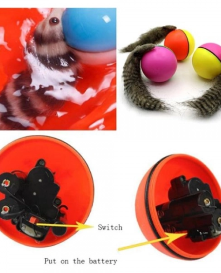 Hareketli Sesli Peluş Toplu Fare Pilli Kedi Oyuncağı 8 CM Hareketli Sesli Peluş Toplu Fare Pilli Kedi Oyuncağı 8 CM