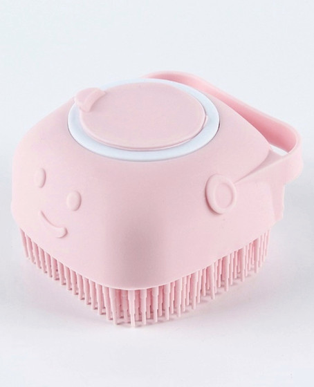 Şampuan Hazneli Kedi Köpek Silikon Duş Fırçası 11 cm Pembe Şampuan Hazneli Kedi Köpek Silikon Duş Fırçası 11 cm Pembe