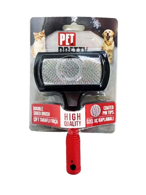 Çift Taraflı Lüx Kedi Köpek Fırça Tarak 5,5x9 cm - 17 cm
