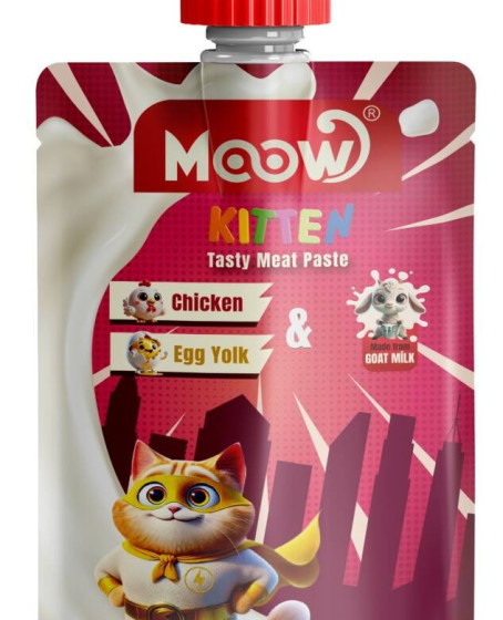 Moow Yavru Kedi İçin Tavuklu Keçi Sütlü Kedi Et Ezmesi 90 gr