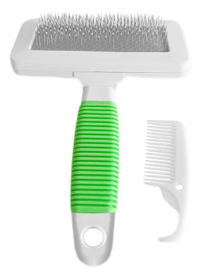 Temizleme Aparatlı Kedi Köpek Tarağı 7 cm-14 cm Small Yeşil