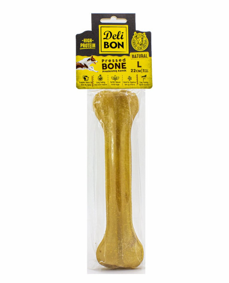Deri Köpek Çiğneti Pres Kemik 1x22cm Natural Deri Köpek Çiğneti Pres Kemik 1x22cm Natural