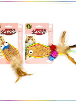 Catlife Meşe Mantarı Kedi Oyuncağı Renkli Püsküllü