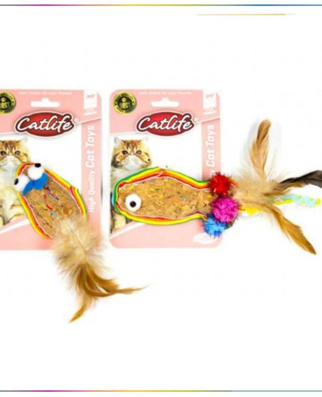Catlife Meşe Mantarı Kedi Oyuncağı Renkli Püsküllü