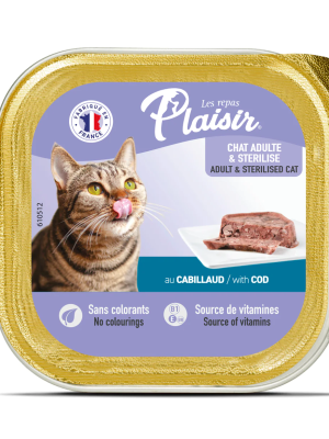 Plaisir Morina Balıklı Pate Kısırlaştırılmış ve Yetişkin Kedi Yaş Maması 100 Gr