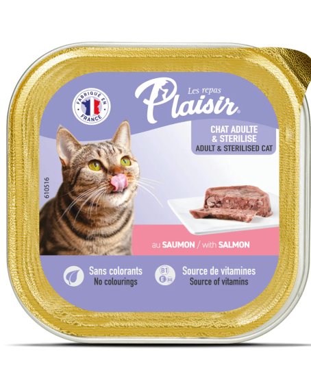Plaisir Somon Balıklı Pate Kısırlaştırılmış ve Yetişkin Kedi Yaş Maması 100 Gr Plaisir Somon Balıklı Pate Kısırlaştırılmış ve Yetişkin Kedi Yaş Maması 100 Gr