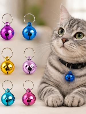 Renkli Metal Kedi ve Köpek Tasma Çanı – Tasma Aksesuarı 1 Adet