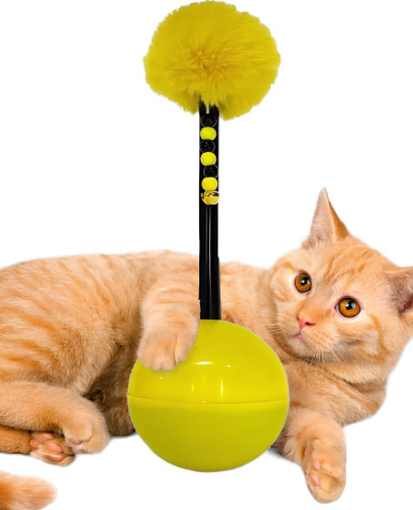 Dev Hacıyatmaz Devrilmeyen Kedi Oyuncağı XXL 33 CM Tüylü Zilli Oyuncak 1 Adet