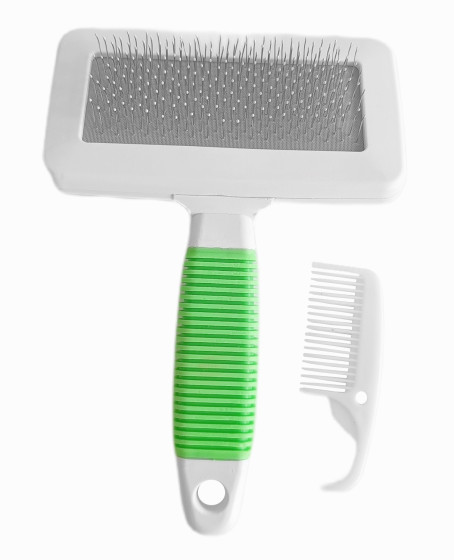 Temizleme Aparatlı Kedi Köpek Tarağı 7 cm-14 cm Small Yeşil